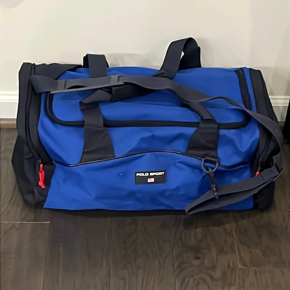 Polo Sport Ralph Lauren Vintage Duffel Duffle Bag Travel Gym blue 90s
